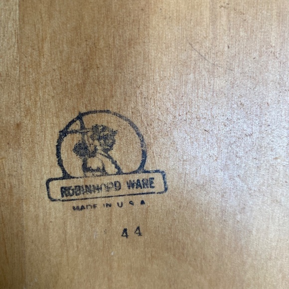 Vintage Hand Painted Rooster ROBINHOOD WARE Round Wooden Serving Tray Platter - Picture 3 of 3